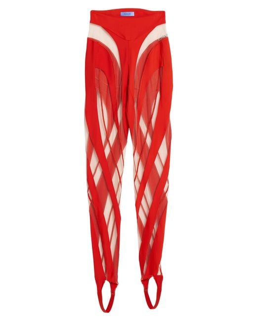 Mugler Red Leggings
