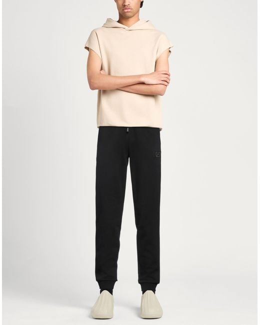 EA7 Black Pants Polyester, Cotton for men