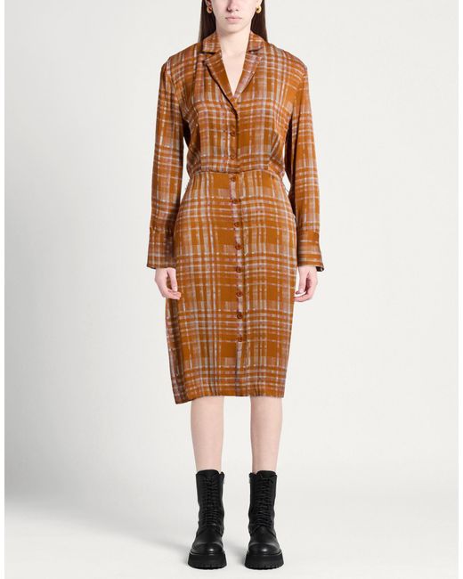 Equipment Brown Midi Dress