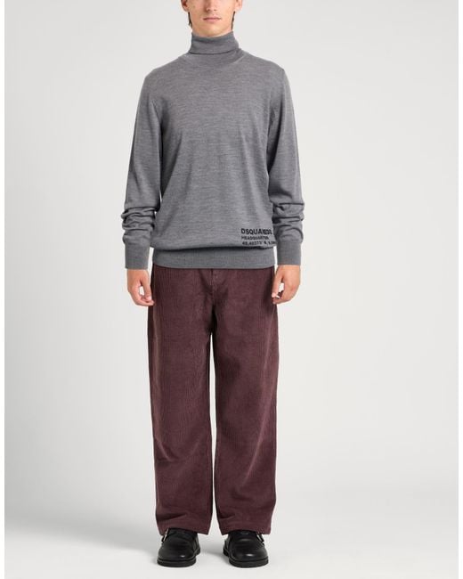 DSquared² Gray Turtleneck Wool for men