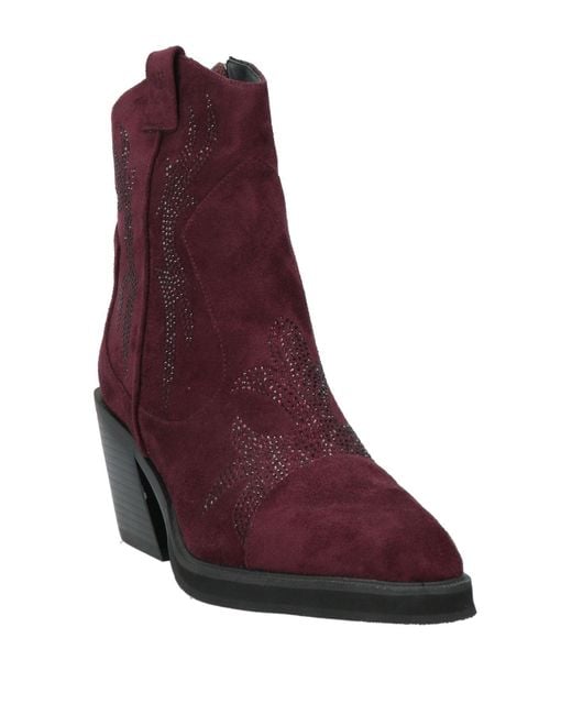 Manufacture D'essai Purple Ankle Boots Textile Fibers