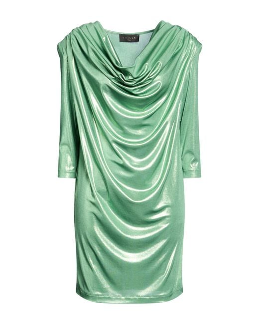 Gaelle Paris Green Mini Dress Polyester, Elastane