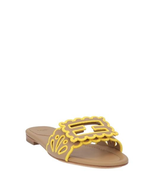 Fendi Metallic Light Sandals Leather