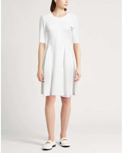 Emporio Armani White Mini Dress Polyester, Viscose, Elastane