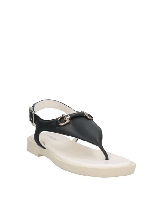 Pollini Black Thong Sandal