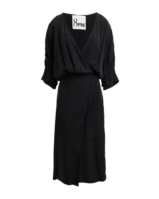 8pm Black Midi Dress