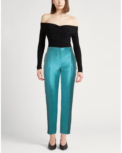 Alberta Ferretti Blue Pants Polyester, Silk