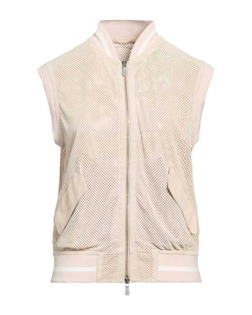 Eleventy Natural Vest Lambskin, Cotton
