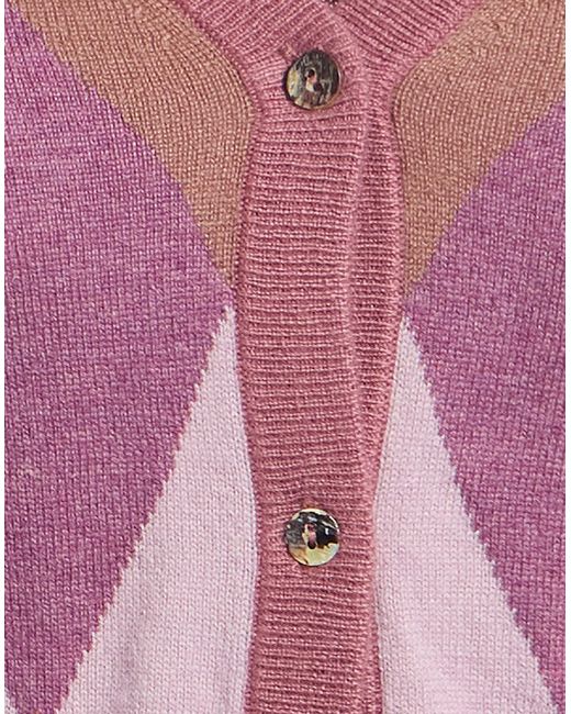 Ballantyne Pink Antique Rose Cardigan Cashmere