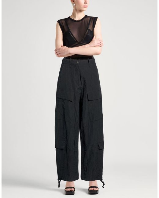 Masnada Black Pants Cotton, Viscose, Metallic Fiber
