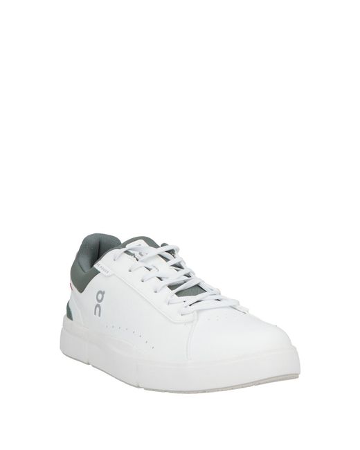 On Shoes White Sneakers Synthetic Material, Textile Fibers for men