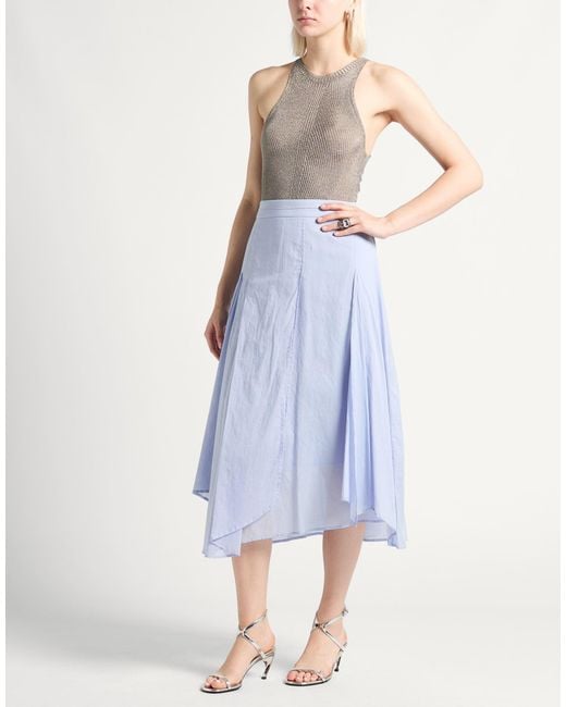 Peserico Blue Light Midi Skirt Cotton