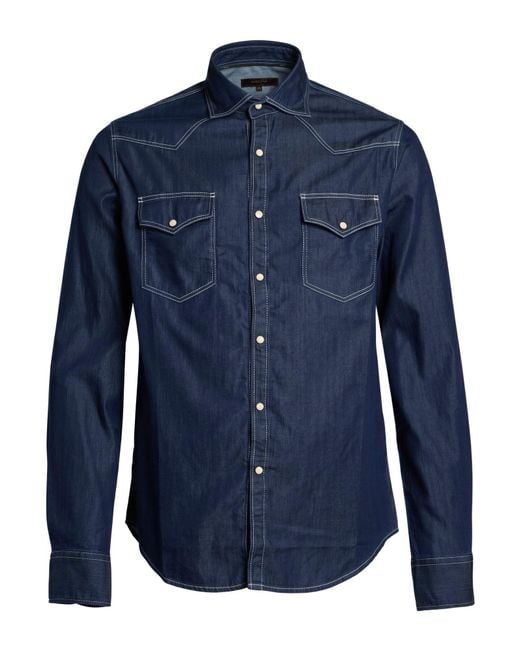 Moorer Blue Denim Shirts for men
