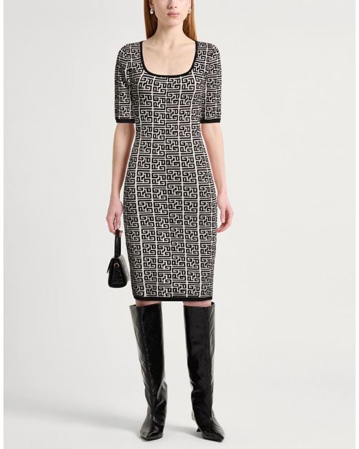 Gaelle Paris Black Midi Dress Polyamide, Viscose, Polyester