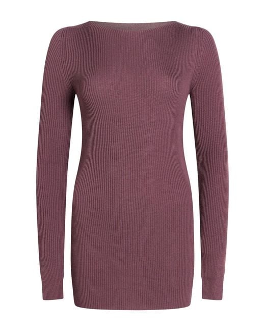 Rick Owens Purple Sweater Virgin Wool