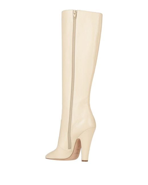 Saint Laurent Knee Boots in White | Lyst