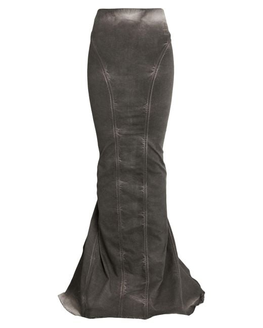 Rick Owens Gray Denim Skirt