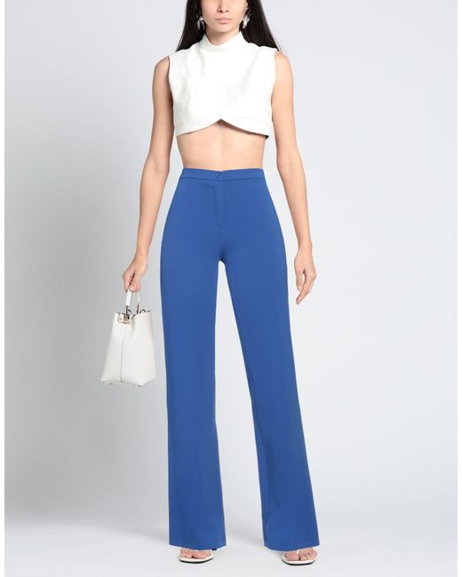 Éclà Blue Pants Polyester, Elastane