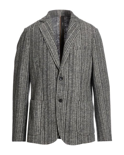 DISTRETTO 12 Gray Blazer Polyester, Wool, Polyacrylic for men