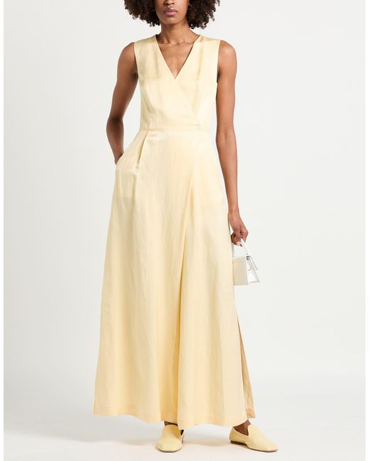 Peserico White Jumpsuit Viscose, Linen