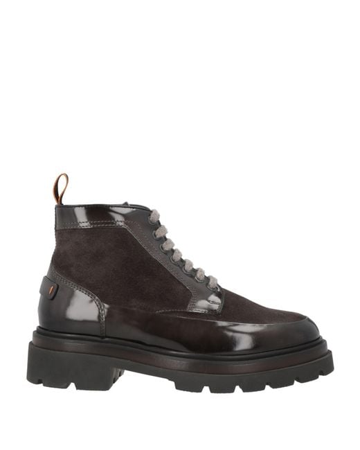 Santoni Black Ankle Boots Leather for men