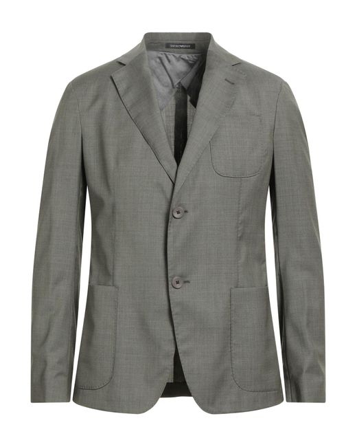 Emporio Armani Gray Blazer Virgin Wool for men