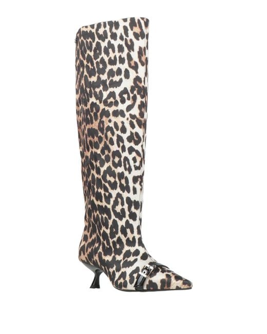 Ganni White Sand Boot Textile Fibers