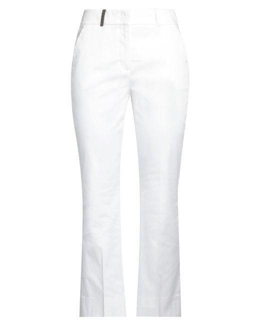 Peserico White Pants Cotton, Elastane