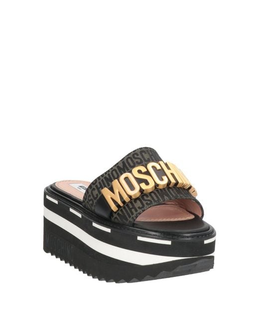 Moschino Black Sandals Textile Fibers