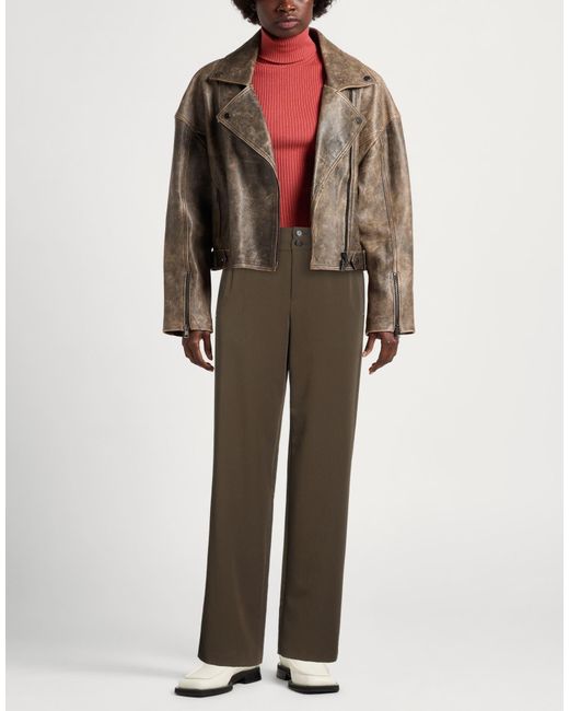 Pinko Brown Pants Polyester, Viscose, Elastane