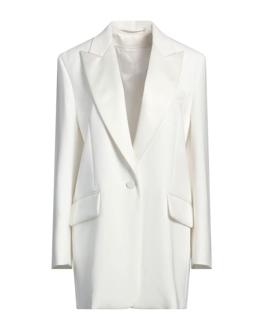 Max Mara White Blazer Triacetate, Polyester