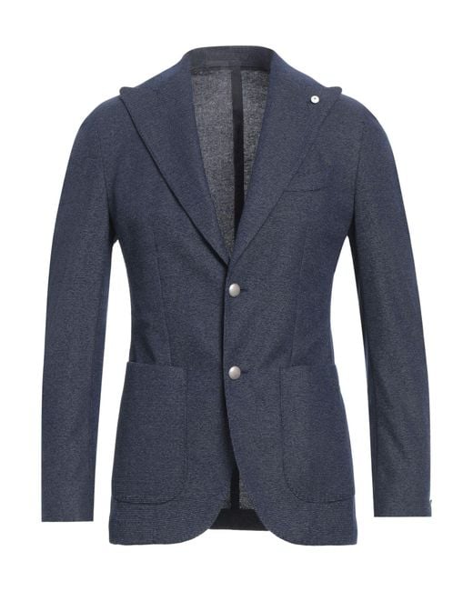 L.b.m. 1911 Blue Blazer Polyester, Cotton for men
