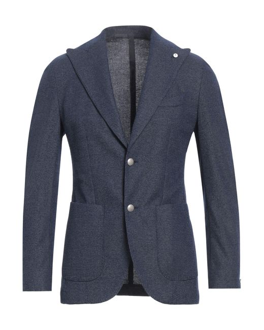 L.b.m. 1911 Blue Blazer Polyester, Cotton for men