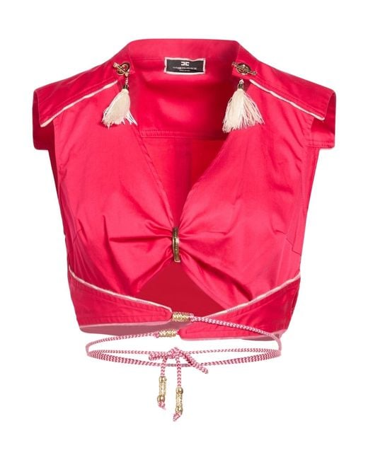 Elisabetta Franchi Pink Top Cotton, Elastane