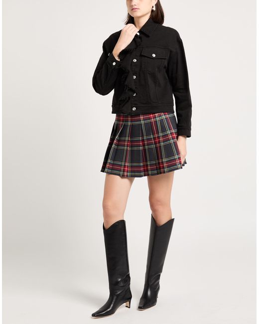 MSGM Black Denim Outerwear Cotton, Elastane