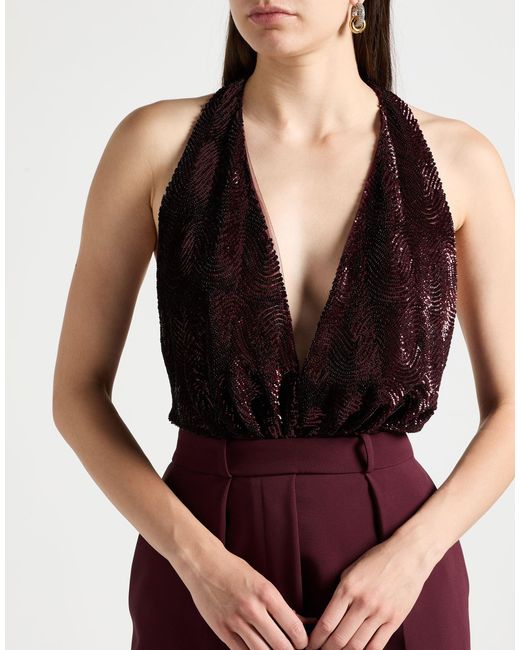 Elisabetta Franchi Red Jumpsuit Polyamide, Polyester, Elastane, Polyurethane