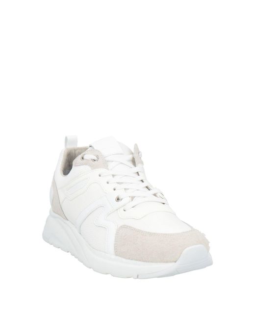 Jacob Cohen White Sneakers Textile Fibers, Leather, Synthetisches Material for men
