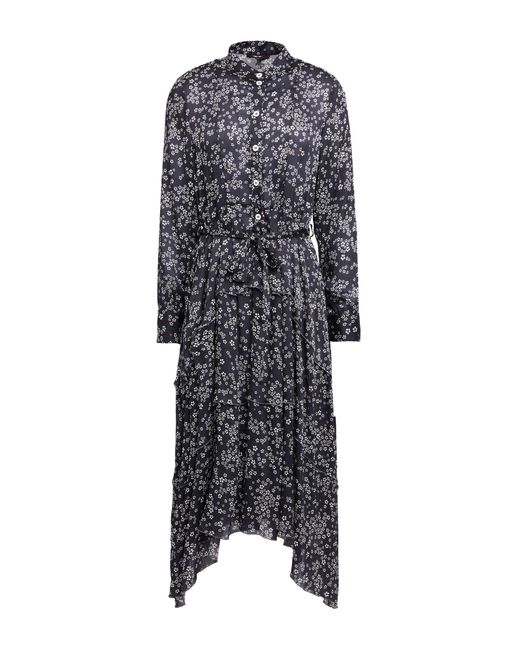 High Blue Tech Midi Dress Polyester