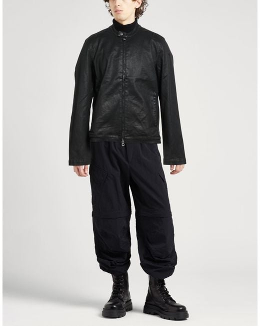 DIESEL Black Denim Outerwear Cotton, Polyester, Elastane for men