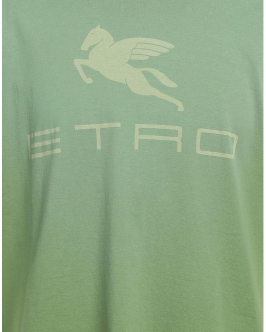 Etro Green T-Shirt Cotton for men