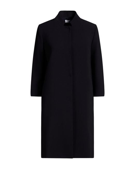 RUE DU BAC Black Midnight Overcoat & Trench Coat Polyester, Elastane