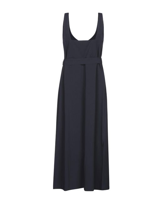 Stefanel Synthetic Long Dress in Dark Blue (Blue) - Lyst