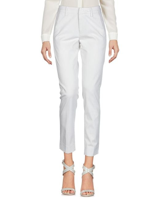 Dondup White Pants Cotton, Elastane