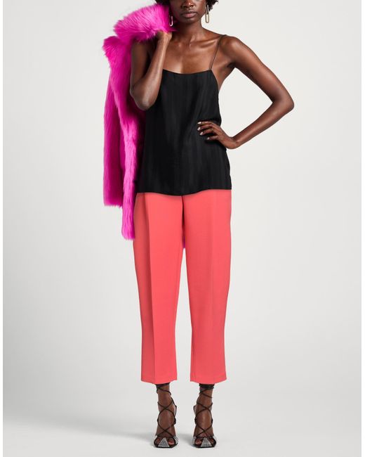 Elisabetta Franchi Red Pants Wool, Viscose, Silk