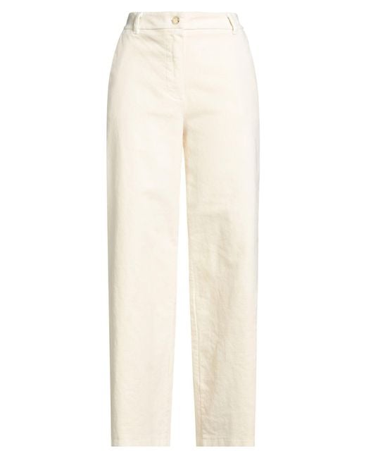 Rebel Queen White Ivory Pants Cotton, Elastane