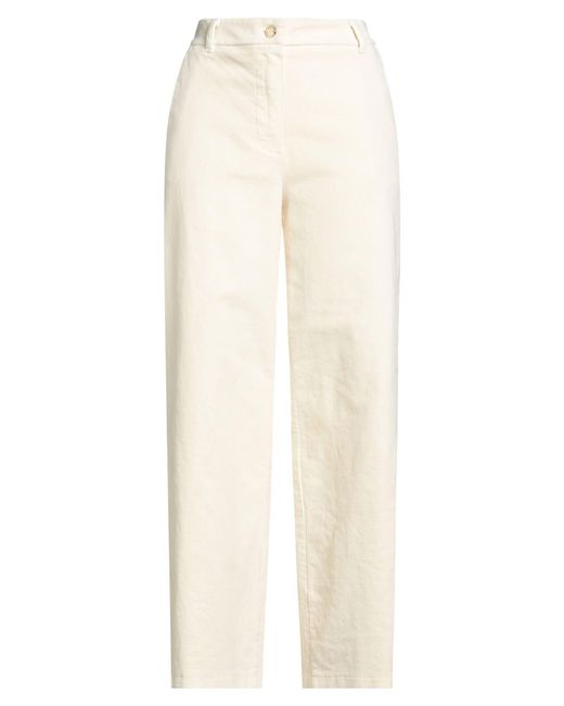 Rebel Queen White Ivory Pants Cotton, Elastane