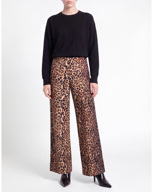 Maliparmi Brown Pants Polyester, Elastane