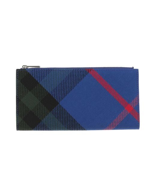 Burberry Blue Wallet Polyester, Cotton, Lambskin