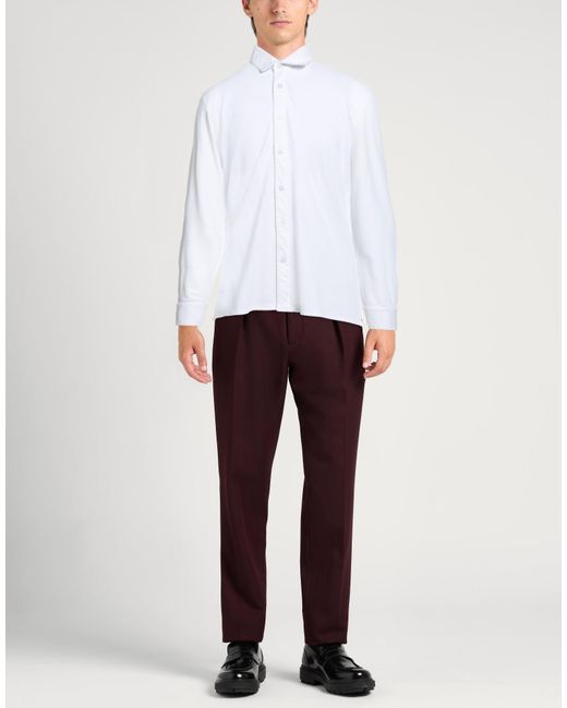 Kangra White Shirt Cotton, Elastane for men