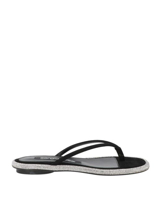 Sergio Rossi Black Thong Sandal Leather